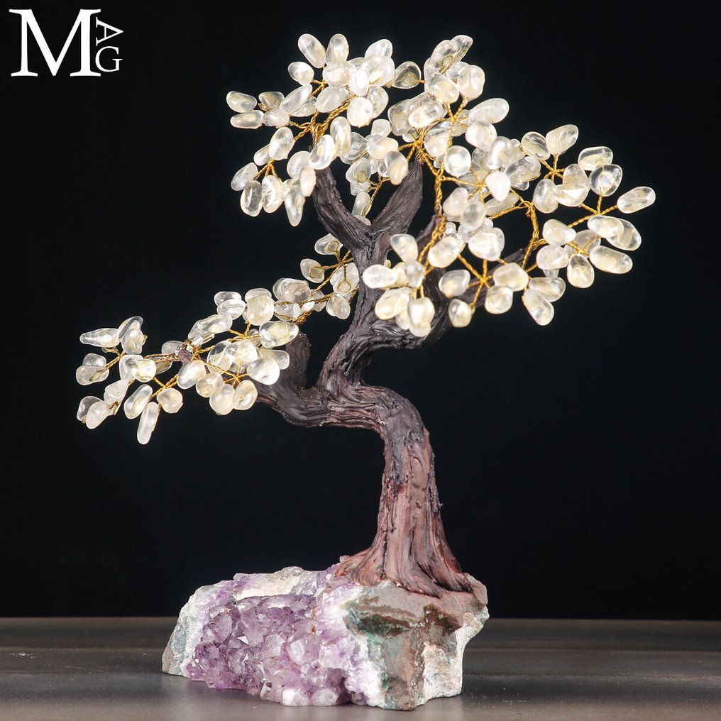 水晶石英“生命之树”天然紫水晶簇底座 - 高度: 355 mm - 宽度: 340 mm- 3159 g #3.2