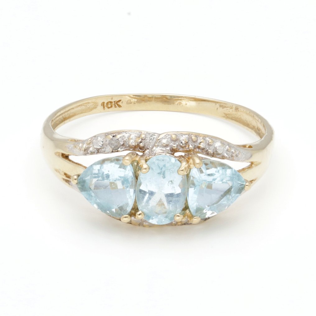 Sans prix de réserve - Bague - 10 carats Or jaune - Diamant - Topaas #1.0