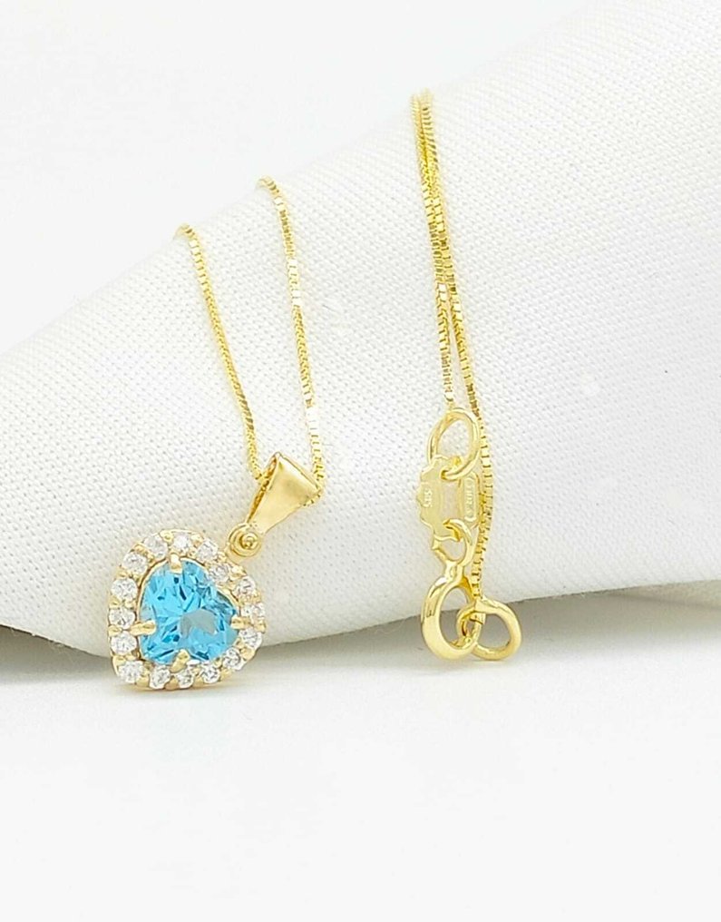 Ei pohjahintaa - Kaulakoru - 14 kt. Keltakulta Topaasi - Timantti #1.0