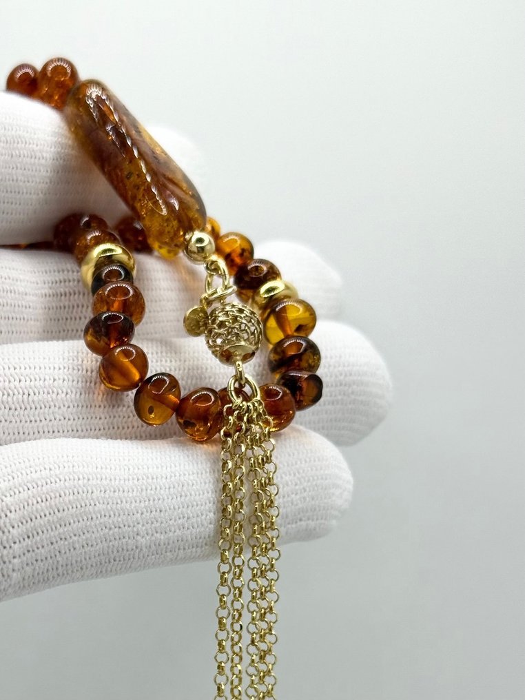 Tesbih de âmbar báltico natural, misbaha, terço de oração com certificado de autenticidade - Âmbar  (Sem preço de reserva) #1.0