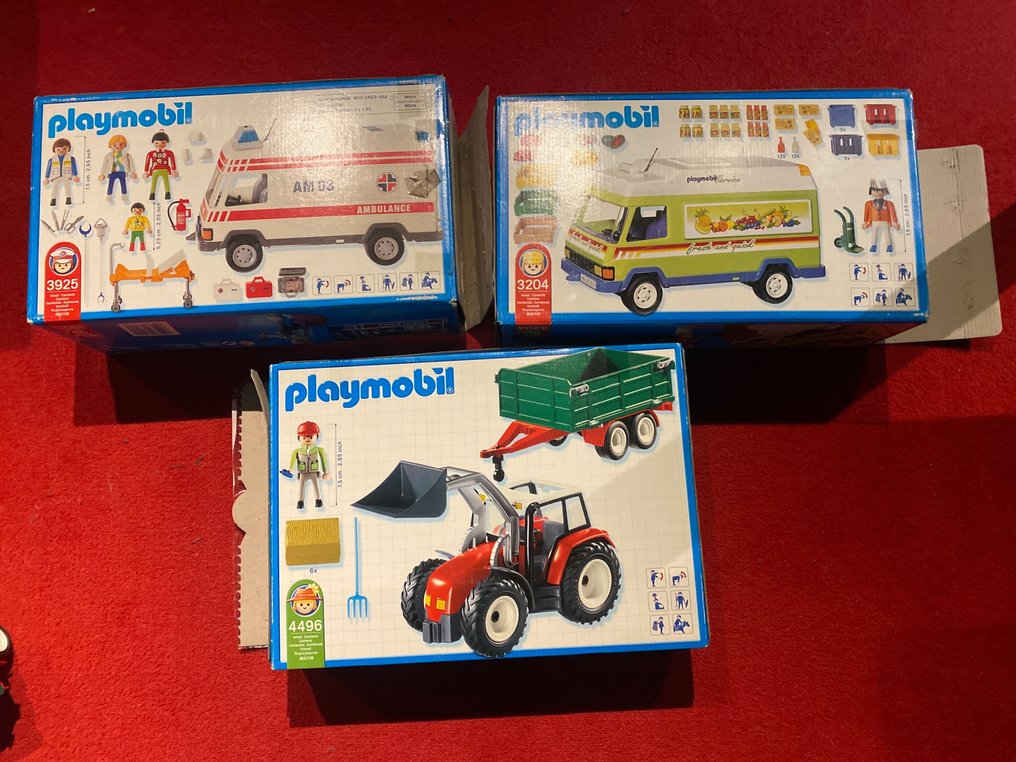 魔比玩具 - 玩具人偶 - Lot: ambulance, winkelbus/markt en tractor met accessoires  (3) - 塑料 #1.0