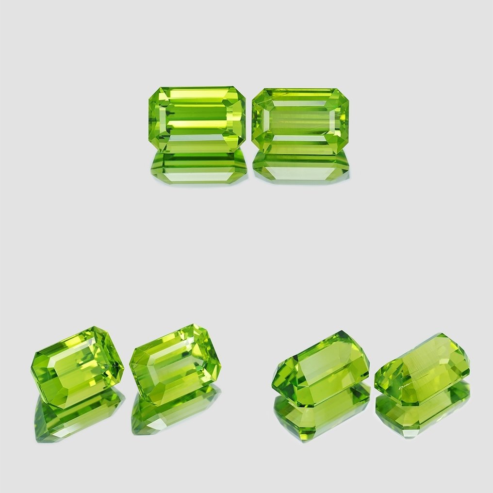 2 pcs  绿色 橄榄石  - 16.06 ct - 国际有色宝石协会（ICA GemLab） - 缅甸-一对 #4.3