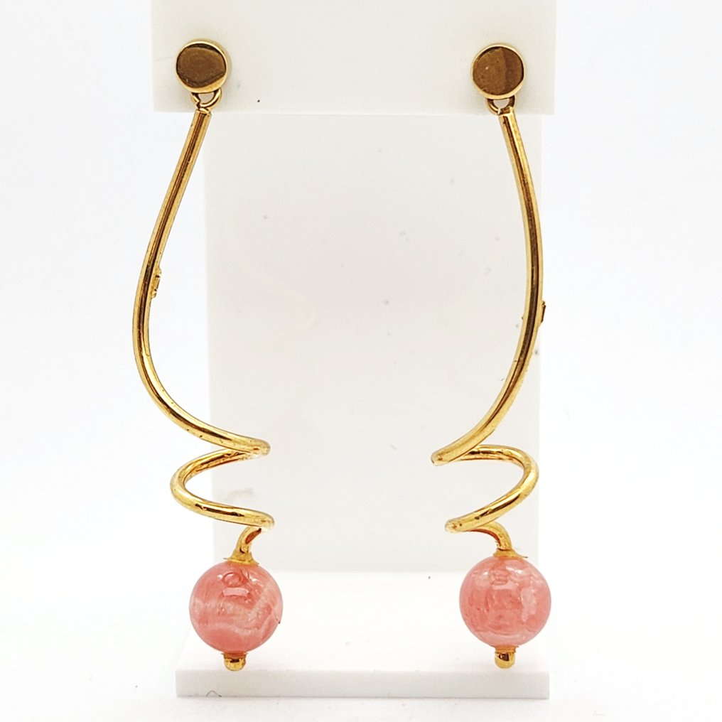 Drop fülbevaló - 18 kt. Sárga arany Rodolit #1.0