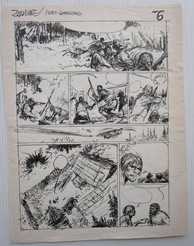 René Follet - 1 Original preliminary page - Ivan Zoerin, / Ivan Zourine - Fort Ginseng (p.6) - 1976 #1.0