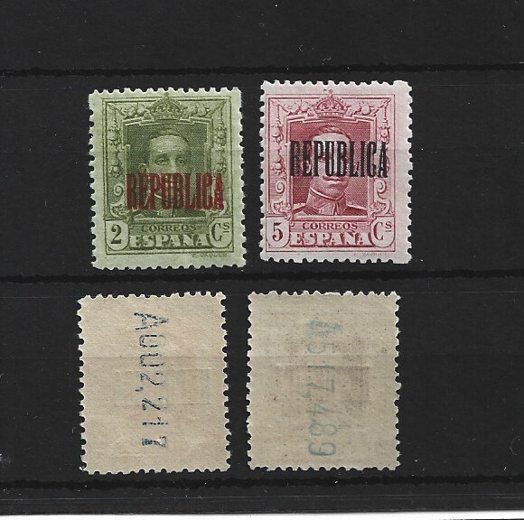 Spain 1939 - Complete Republican series from Valencia without 'fijasellos' and with COMEX certificate. - Edifil 1/4 #1.0