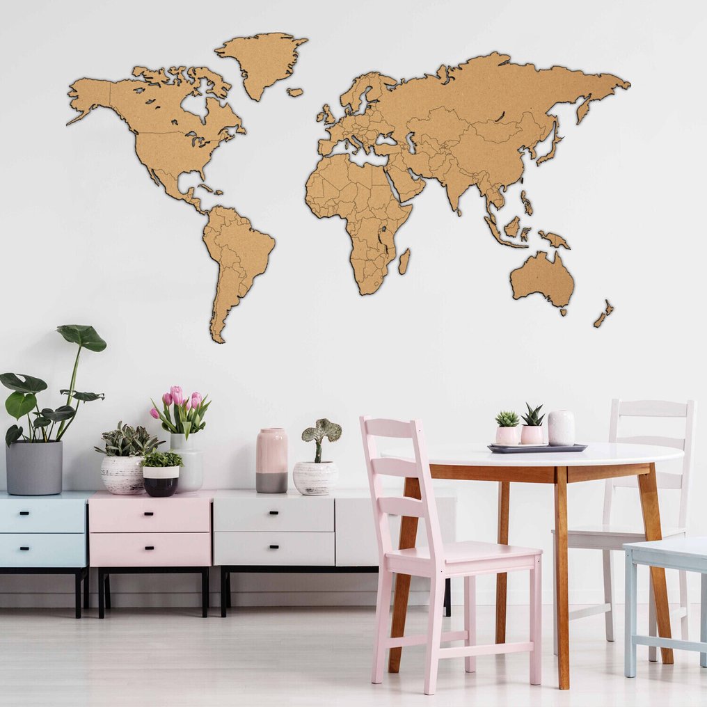 Διακόσμηση τοίχου - Giallobus - Χάρτης του κόσμου της Αβάνα. - Ιταλία - Γλυπτό τοίχου. #3.2