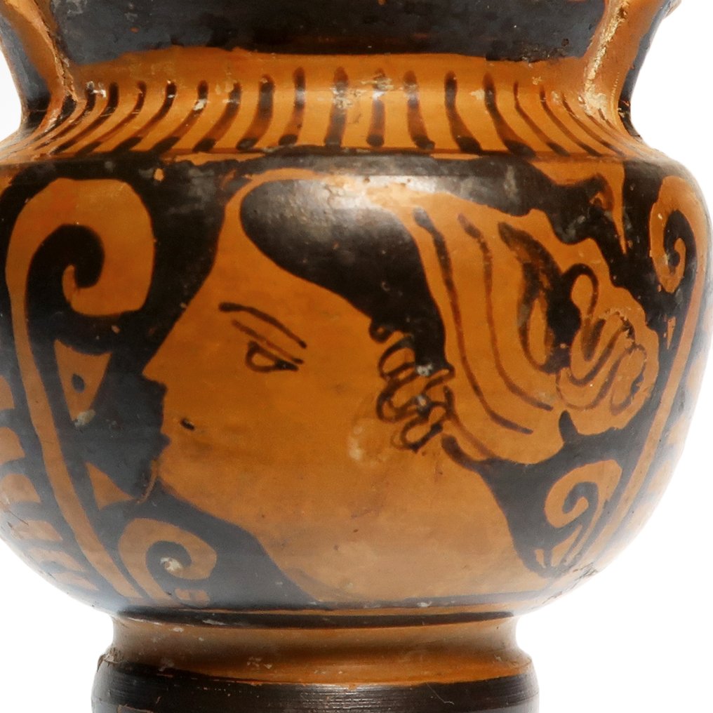 Greco antico, apulo Terracotta Pyxis a figura rossa con coperchio #2.1