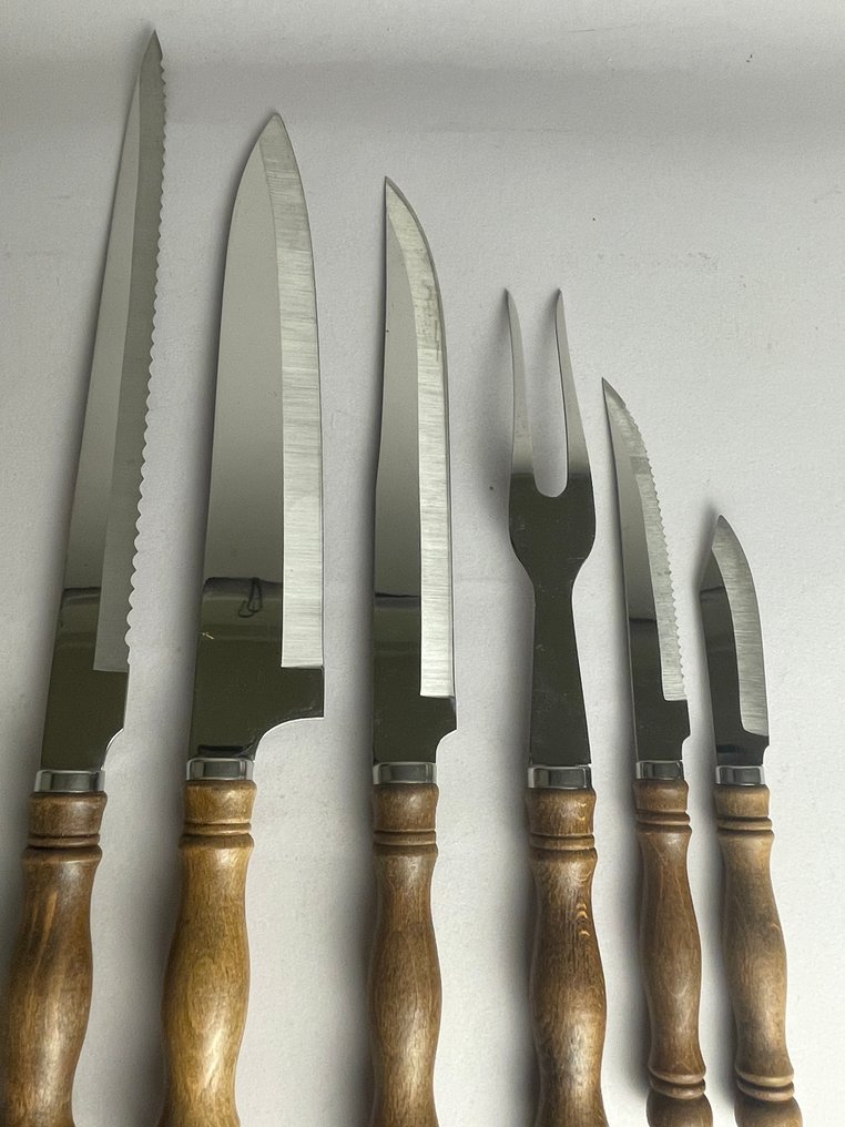 Køkkenkniv - Stål, Træ - Ukendt - Sæt med 6 knive #4.3