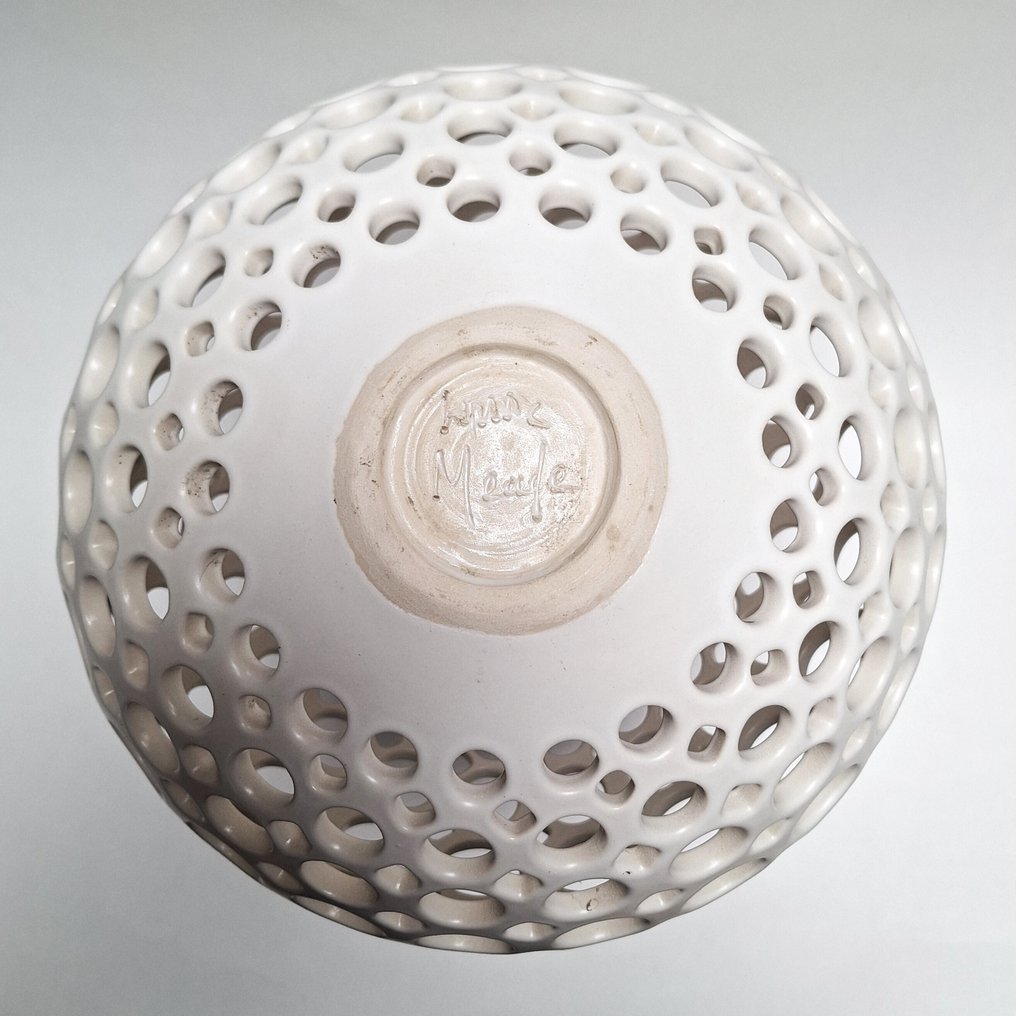 Lynne R. Meade - Scultura, Double Gourd Round Lace Vessel - 38 cm - Gres - 2023 #3.2