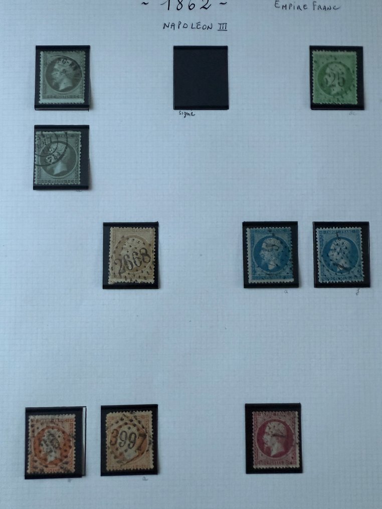 France  - Collection 'Classiques' of Napoleon stamps 11, 12, 17, 25... up to 60, all canceled - valuation over #1.0