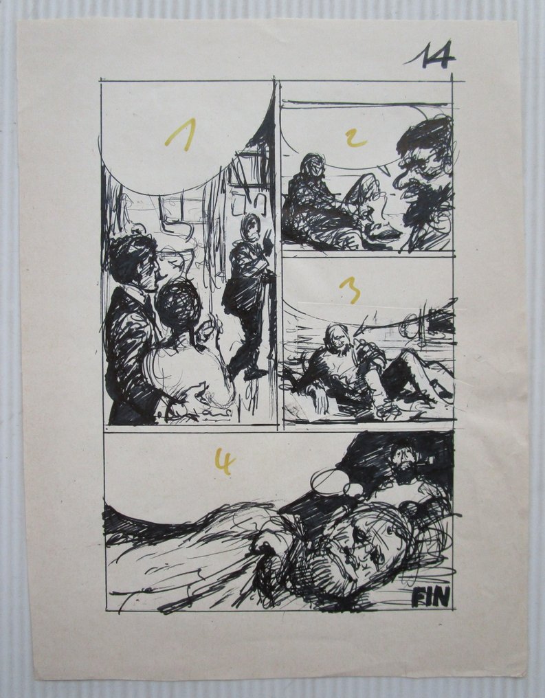 René Follet - 1 Original preliminary page - Ivan Zoerin, / Ivan Zourine - Sa première fugue / Leve de Vrijheid (p.14) - 1974 #1.0