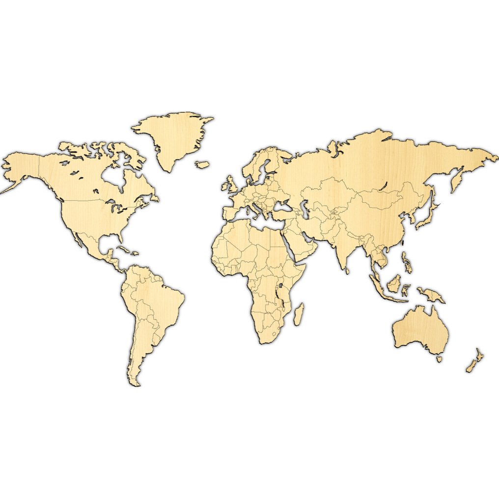 墙面装饰 - Giallobus - 世界地图 Frassino - 意大利 - 壁挂雕塑 #1.0