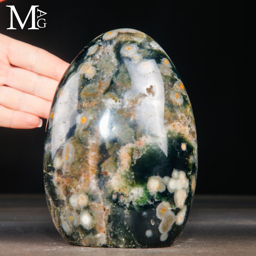 A Ritka 4. Vénájú Óceán Jasper - Orbicular Jasper - Magasság: 146 mm - Szélesség: 100 mm- 1477 g #1.0