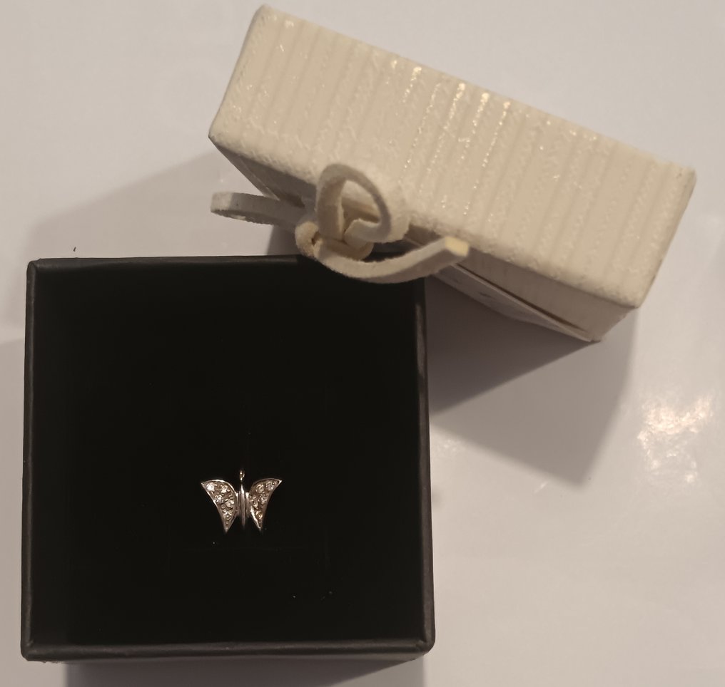 χωρίς τιμή ασφαλείας - Κρεμαστό κόσμημα - 18 καράτια Λευκός χρυσός - 0.10ct. tw. Διαμάντι (Φυσικό) #2.1