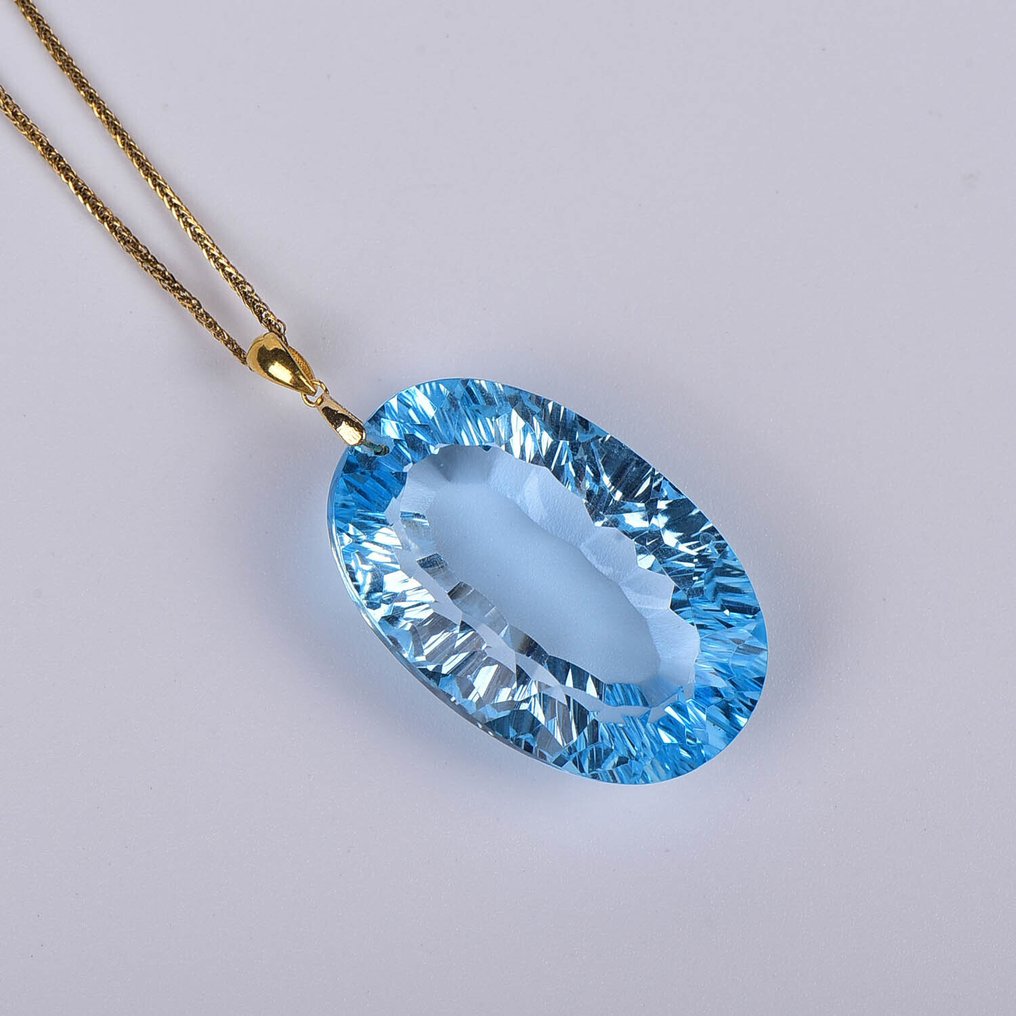 χωρίς τιμή ασφαλείας - Κολιέ με μενταγιόν - 18 καράτια Κίτρινο χρυσό Τοπάζιο - ALGT Πιστοποιημένο #4.3