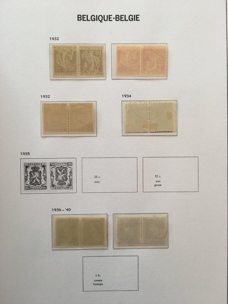 比利时 1927/1936 - 比利时 – Tête-Bêche / Kopstaanden – 1927–1936 – 精美的对折收藏 #4.3