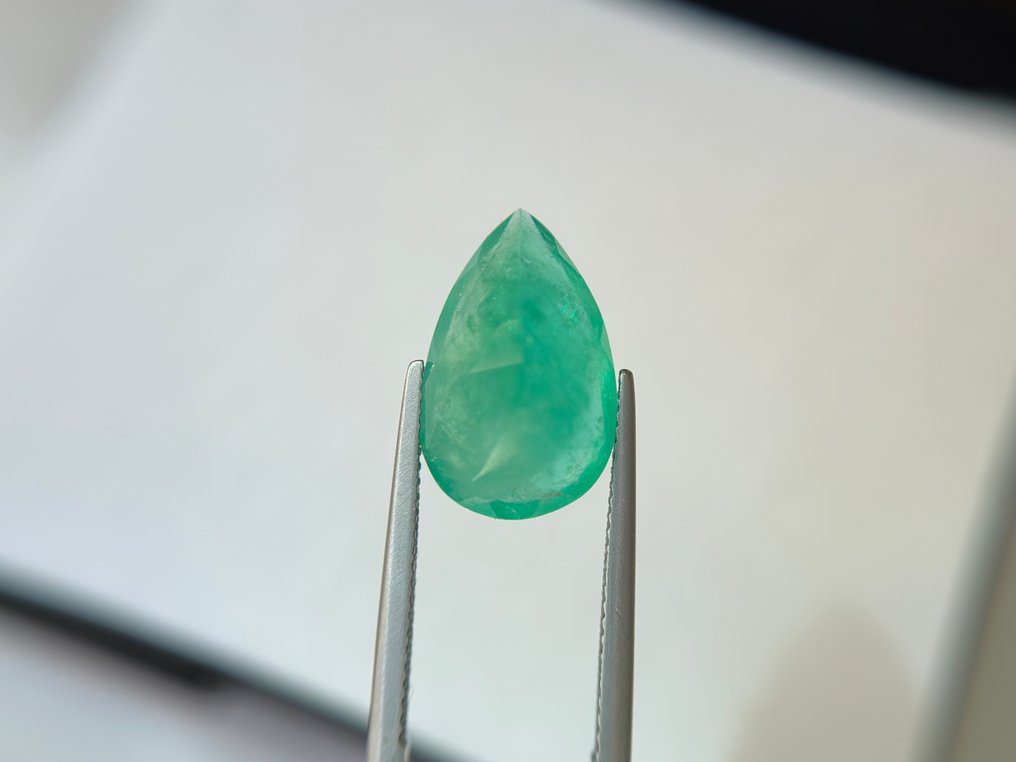 没有保留价 - 1 pcs  绿色 祖母绿  - 8.36 ct - Bellerophon 宝石实验室 - 哥伦比亚天然翡翠 #1.0