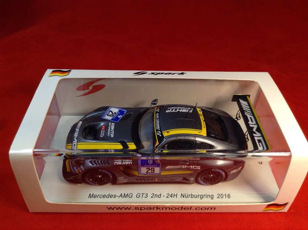 Spark 1:43 - Voiture de course miniature - ref. #SG232 Mercedes-AMG GT3 Team HTP Motorsport 2° 24h Nürburgring 2016 #29 van der Zande/Seefried/ - Qualité excellente - édition limitée - difficile à trouver aujourd'hui - numéroté #025/500 pièces #1.0