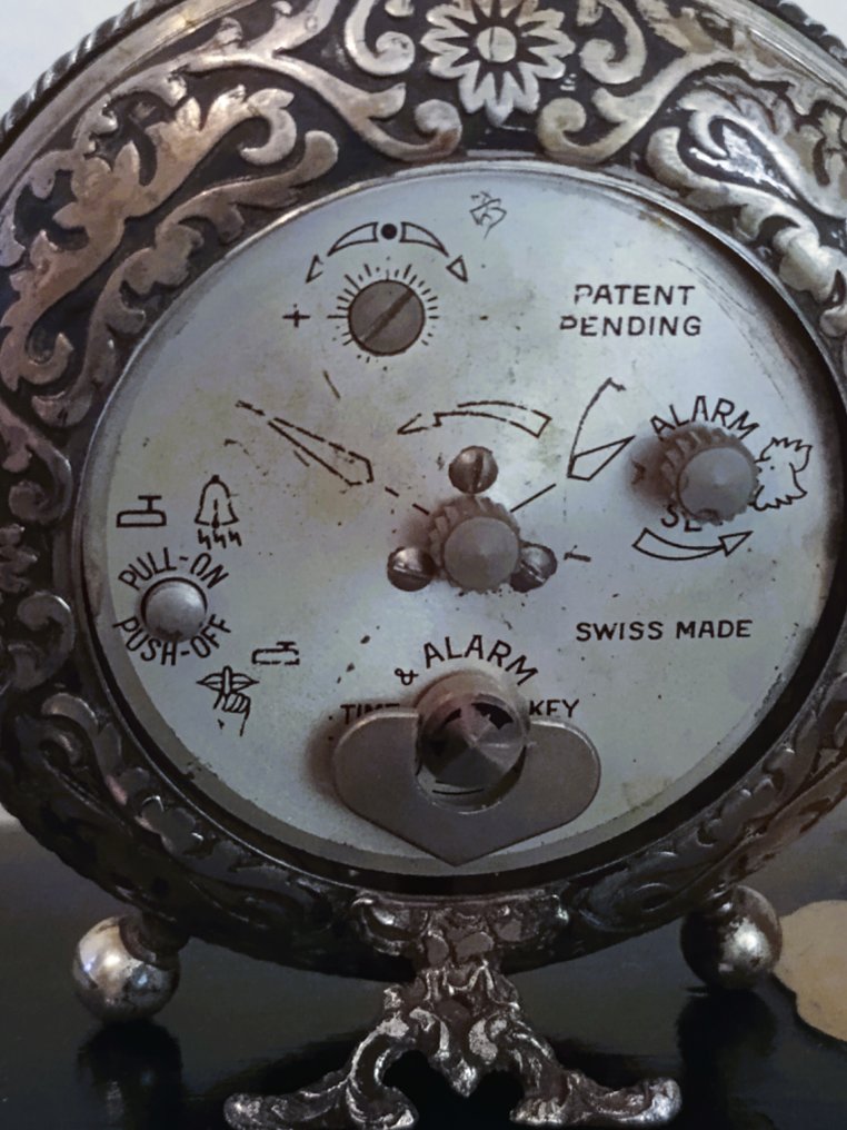 Zegar stołowy - Swiza -   - Srebro pr. 800 - 1960-1970 #4.3