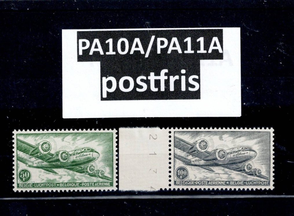 Belgium - airmail PÄ10A/PA11A very good centering #1.0