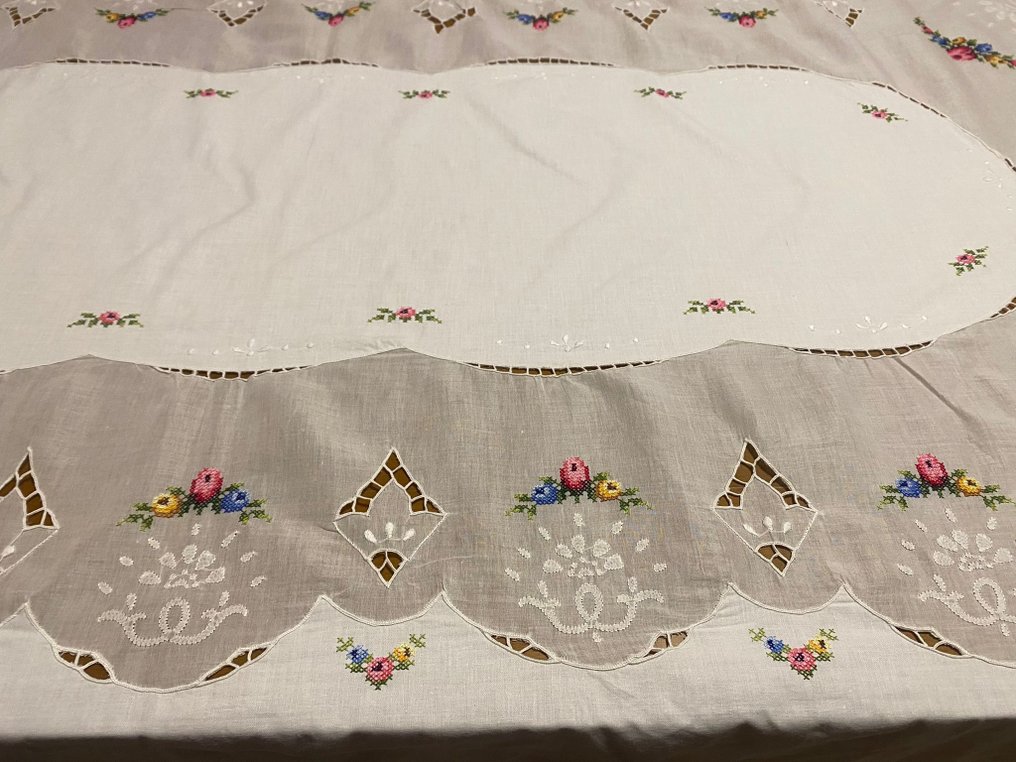 Toalha de mesa - 254 cm - 167 cm - Toalha de mesa ponto cruz #3.2