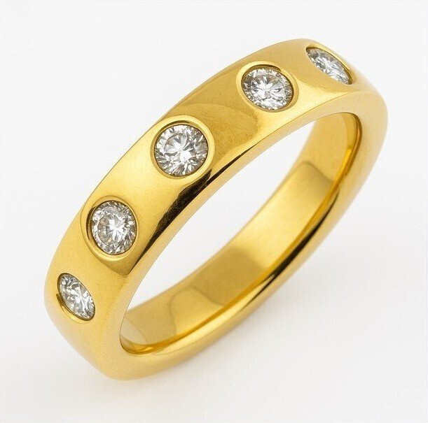 Örökkévalóság gyűrű - 18 kt. Sárga arany - 0.50ct. tw. Gyémánt (Természetes) - Gyémánt - Unique Half Memory RS 54 #1.0