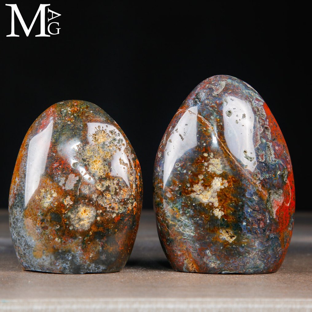 Többszínű moha achát - Madagaszkár achát – csiszolt szabadforma- 1123 g #2.1