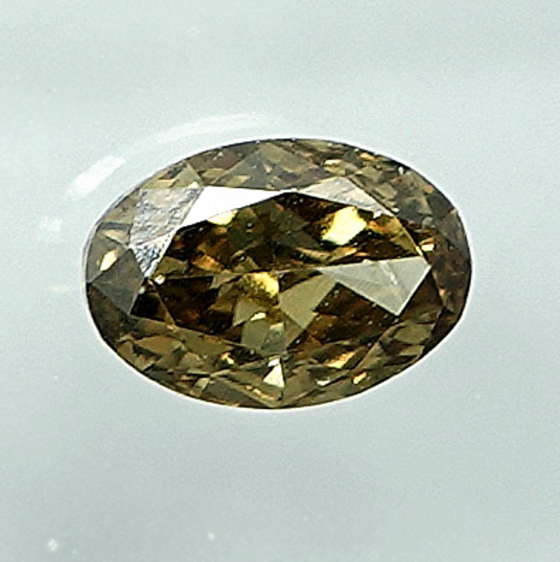 没有保留价 - 1 pcs 钻石  (天然色彩的)  - 0.27 ct - 椭圆形 - Fancy deep 稍帶棕色的, 稍帶綠色的 黄色 - SI2 微内含二级 - 安特卫普宝石报告（GRA） #1.0