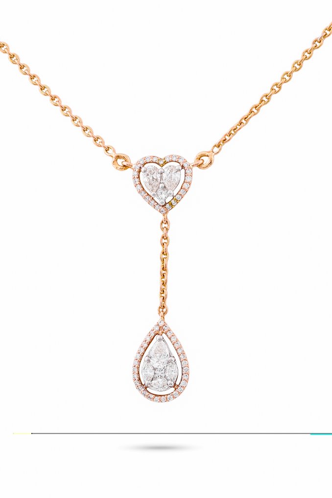 吊坠项链 - 18K包金 黄金 -  0.60ct. tw. 钻石 (天然) - 钻石 #1.0