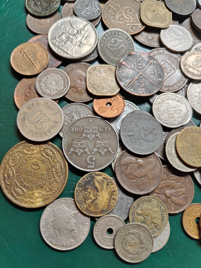 Maailma. Lot of 135 highly varied old coins, 1800's up to 1940's.  (Ei pohjahintaa) #1.0