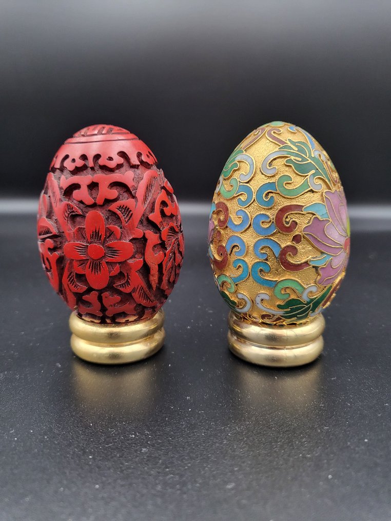 Temasamling - Franklin Mint – Collection Le Monde Merveilleux des Œufs – Cloisonné & Cinabre – Années 1980 #1.0