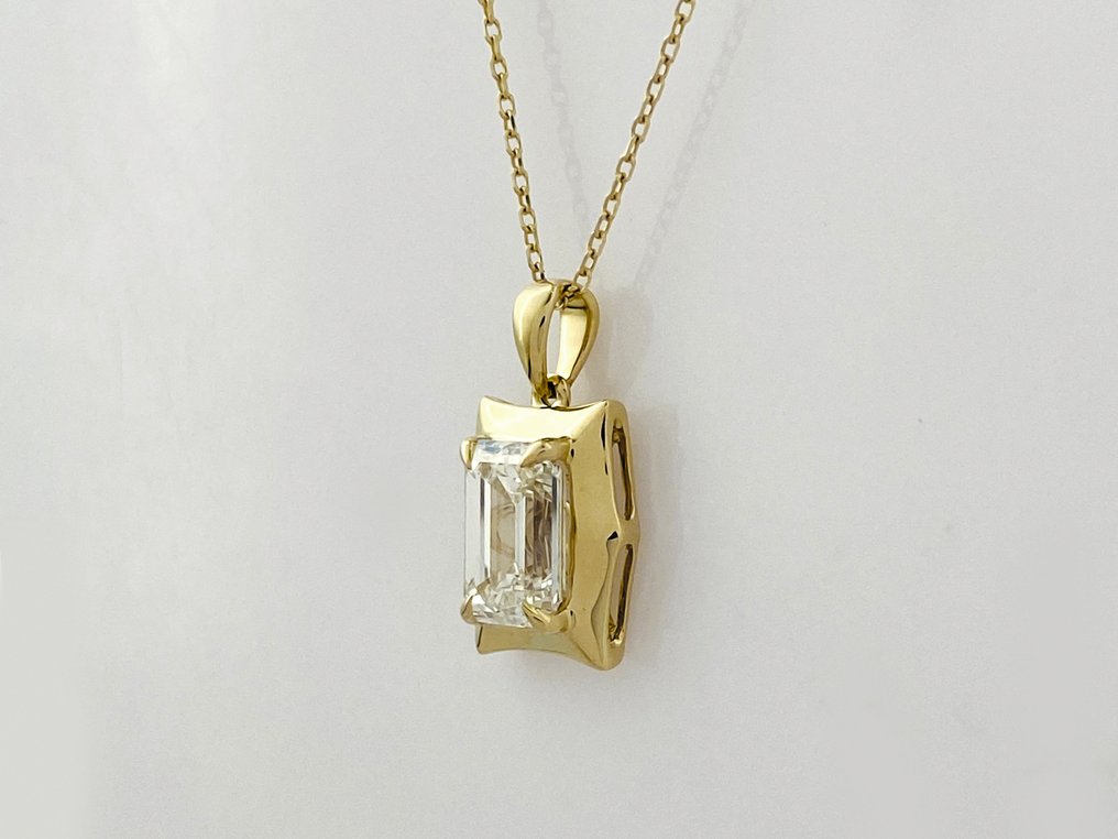 Kaulakoru riipuksella - 14 kt. Keltakulta - 2.02ct. tw. Timantti (Laboratoriossa kasvatettu) #2.1