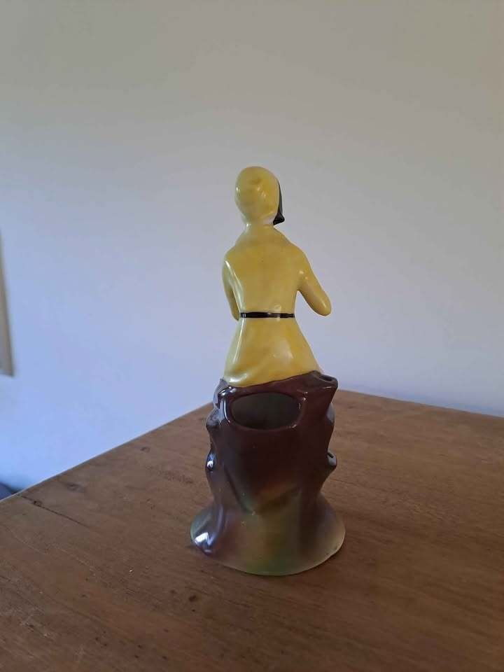 雕像 - Figurine de dame de fleurs Art déco - 瓷 #1.0