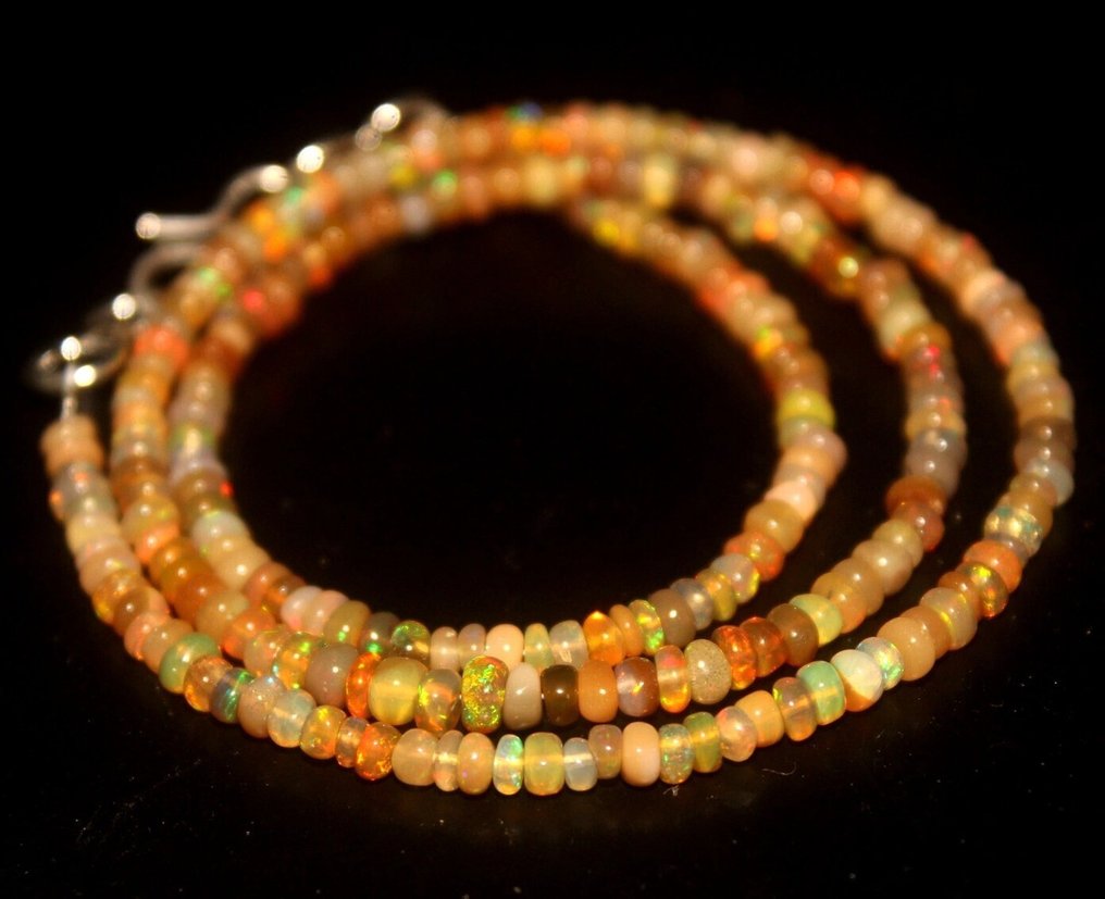 Perline di opale naturale - Gancio in argento 925 28 centesimi- 5.6 g #1.0