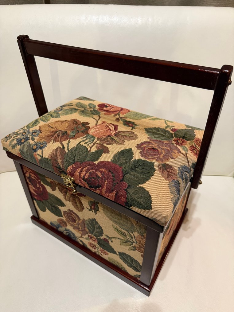 Syskrin - Træ, Tekstil, Messing - Blomster vævetaske #2.1