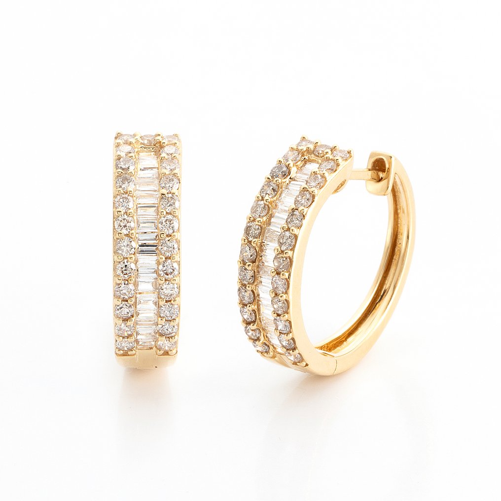 χωρίς τιμή ασφαλείας - Σκουλαρίκια - 18 καράτια Κίτρινο χρυσό -  0.70ct. tw. Διαμάντι (Φυσικό)  - Διαμάντι #1.0