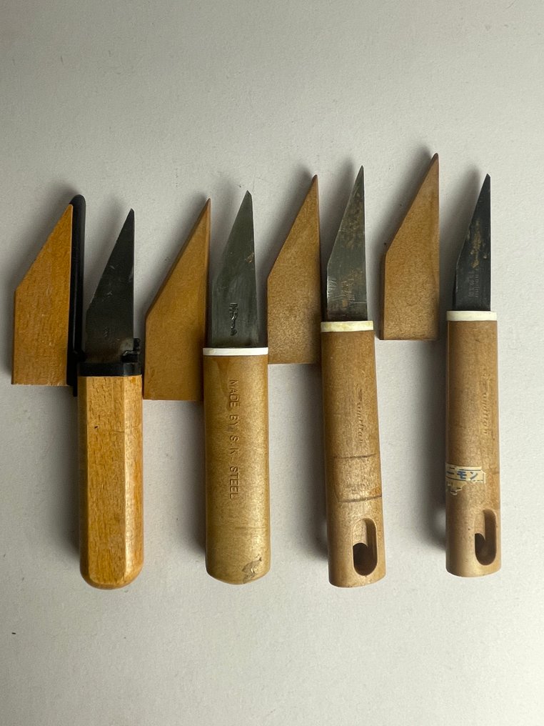 Μαχαίρι κουζίνας - Χάλυβας, Ξύλο - Ιαπωνία - Σετ 4 μαχαίρια Kiridashi #2.1