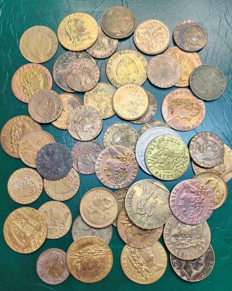 Regno Unito. A lot of unsorted British Gambling tokens, jettons. George III, Victoria. (Senza prezzo di riserva) #1.0