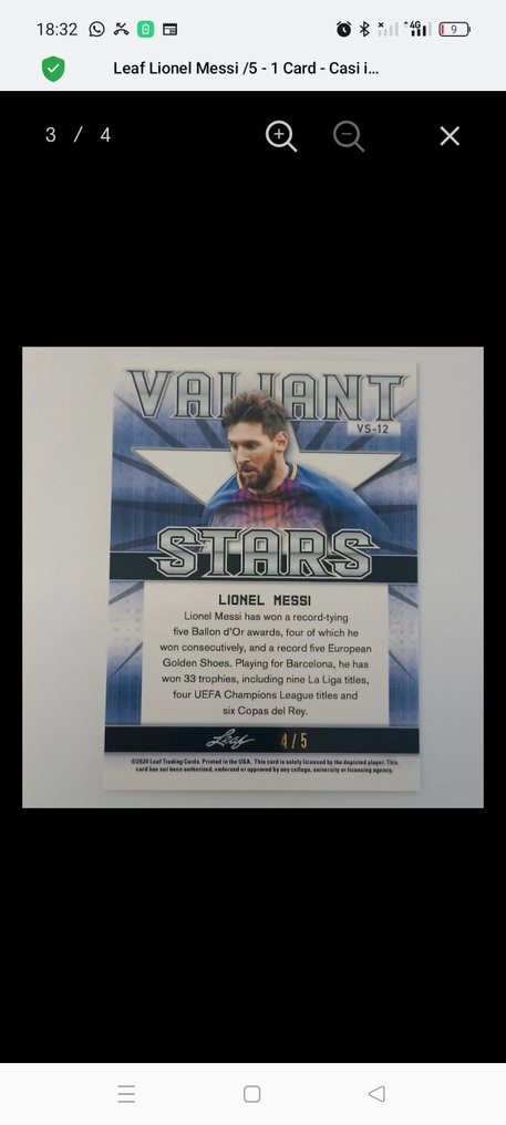 Leaf 萊納爾·梅西 4/5 限量版 Card - 全新 (M) #2.1