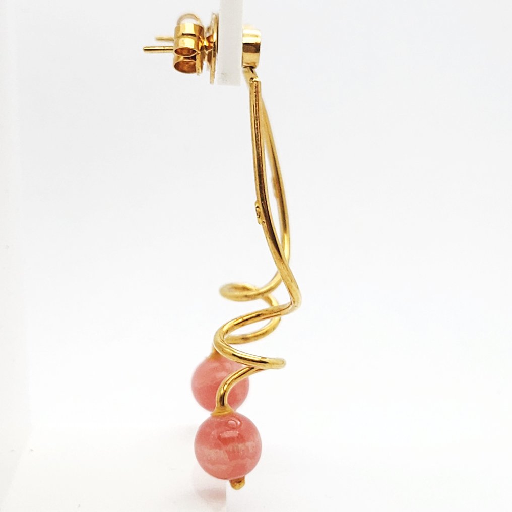 Drop fülbevaló - 18 kt. Sárga arany Rodolit #1.0