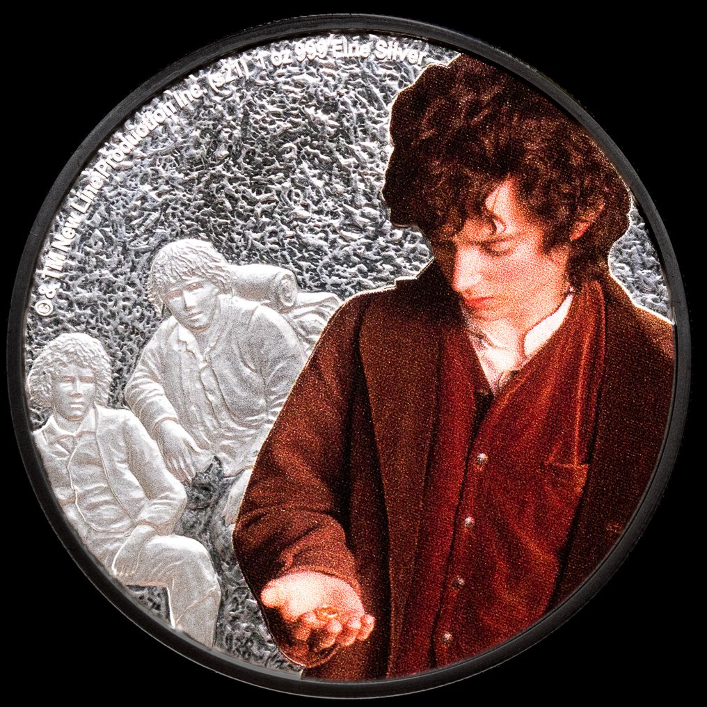 Niue. 2 Dollars 2021 - The Lord Of The Rings - Frodo Baggins 1 Oz (.999) (Zonder minimumprijs) #1.0