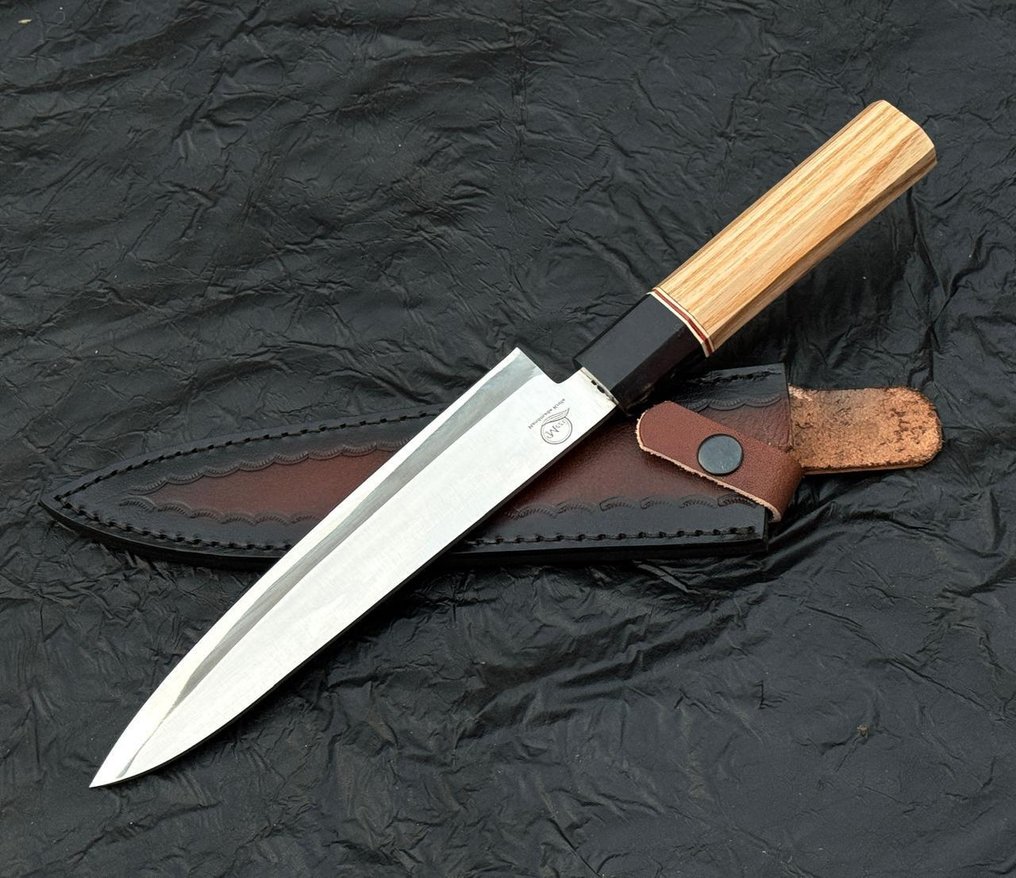 Μαχαίρι κουζίνας - Ιαπωνικού στυλ. Μαχαίρια σεφ - Χειροποίητο μαχαίρι κουζίνας, ξύλο από Αφρική. Risen, δέρμα 10/47. - Ασία #1.0