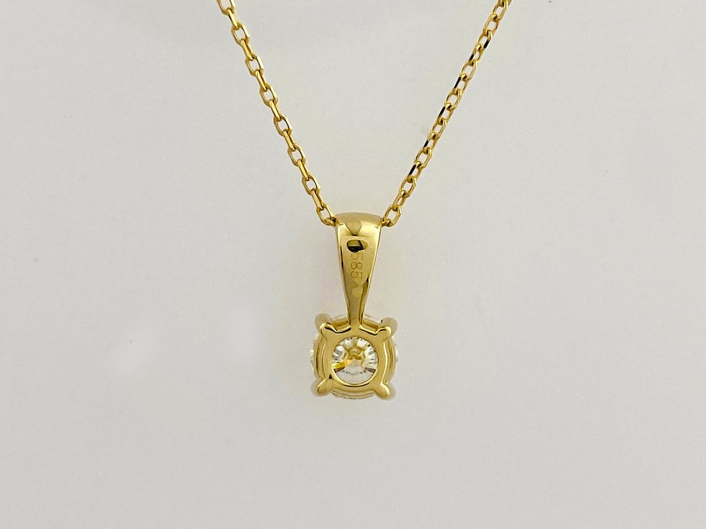 頸鏈 - 14 克拉 黃金 -  0.52ct. tw. 鉆石 (天然) #4.3