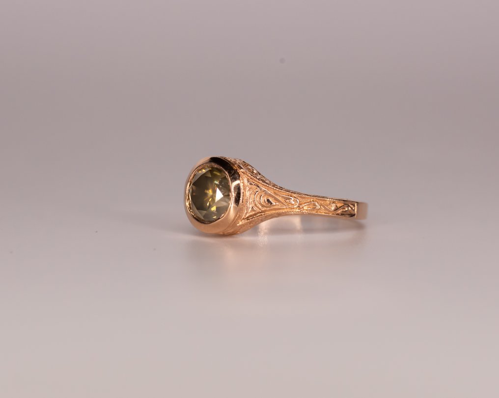 χωρίς τιμή ασφαλείας - Δαχτυλίδι - 18 καράτια Ροζ χρυσό - 1.51ct. tw. Διαμάντι (Φυσικού χρώματος) - Μοναδικός στον είδος του #1.0