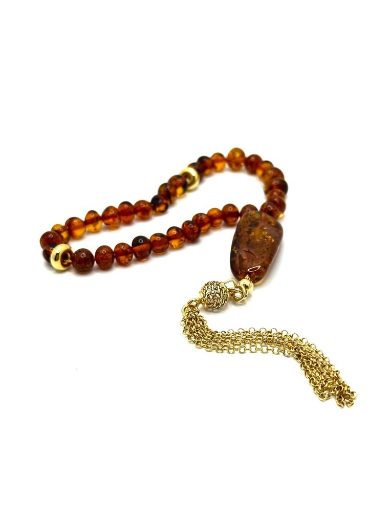 Tesbih de âmbar báltico natural, misbaha, terço de oração com certificado de autenticidade - Âmbar  (Sem preço de reserva) #3.2