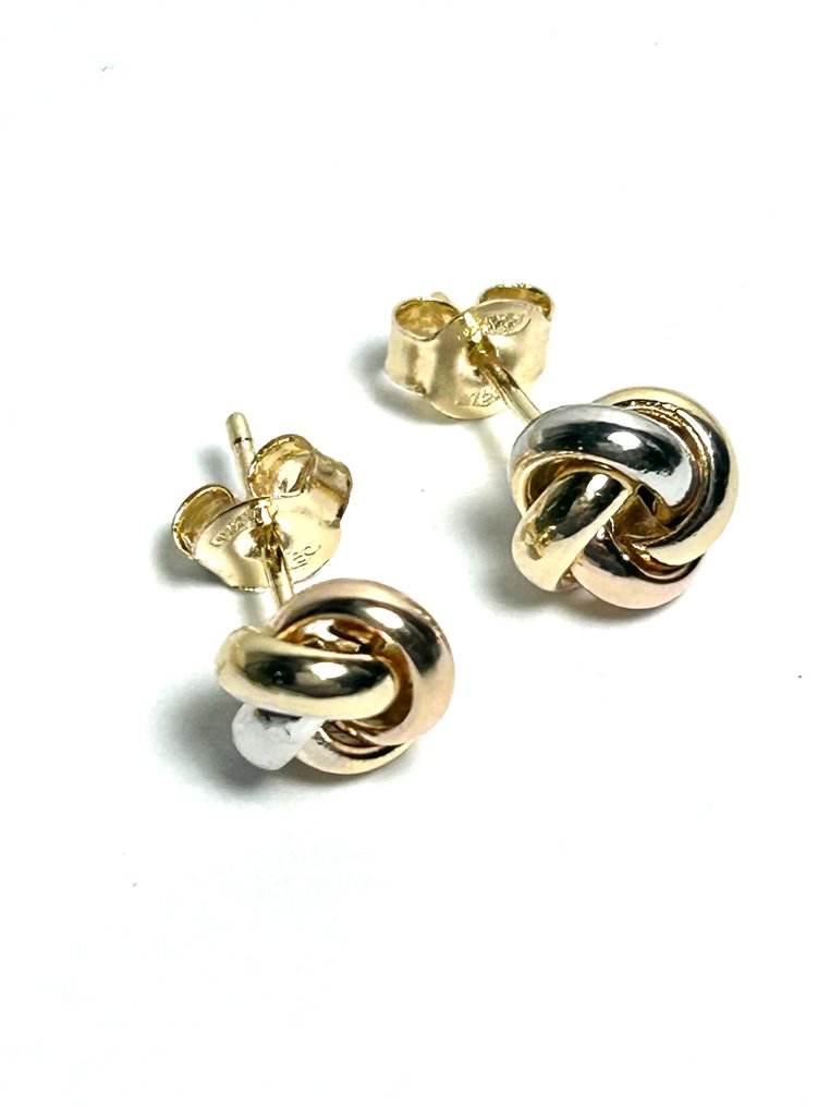 Nincs minimálár - Stud fülbevaló - 18 kt. Sárga arany, Fehér arany, Rózsa arany #3.2