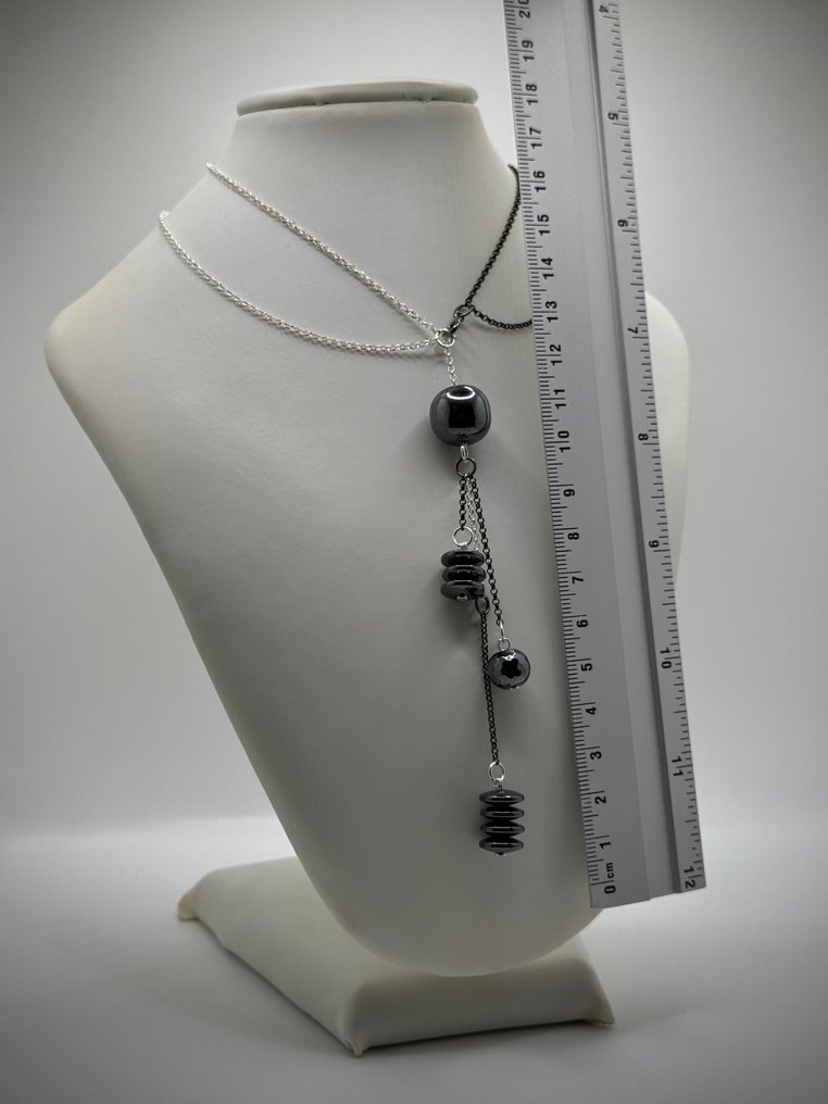 UNICO - Argint 925 Bicolore - Hematite - Certificat de Autenticitate - Set de bijuterii din 3 piese - Manodopera Esclusiva #1.0