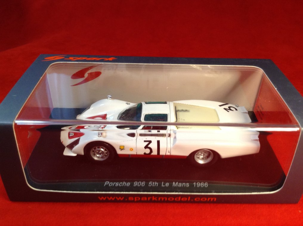 Spark 1:43 - Voiture de course miniature - ref. #S4487 Porsche 906 Long Tail 5° 24h Le Mans 1966 #67 Herrmann/Linge - Qualité excellente - édition limitée - difficile à trouver aujourd'hui #1.0