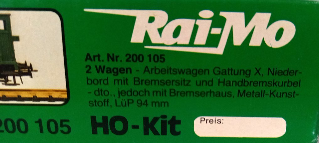 Rai-Mo H0 - 200 105/200 104 - Model train wagon (2) - Two building kits of wagons. - K.Bay.Sts.B #4.3