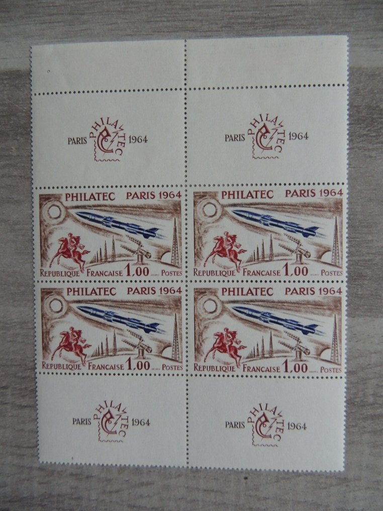 法国 1964 - Bloc Philatec + 4个一组 #3.2